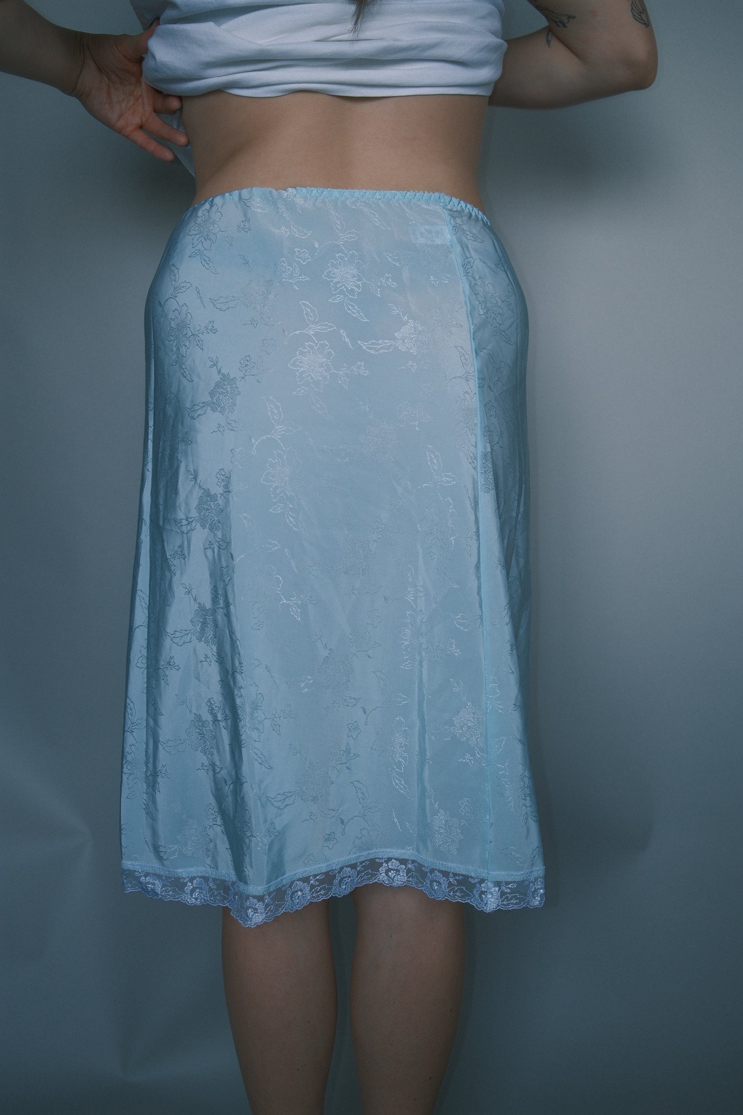 Blue slip skirt