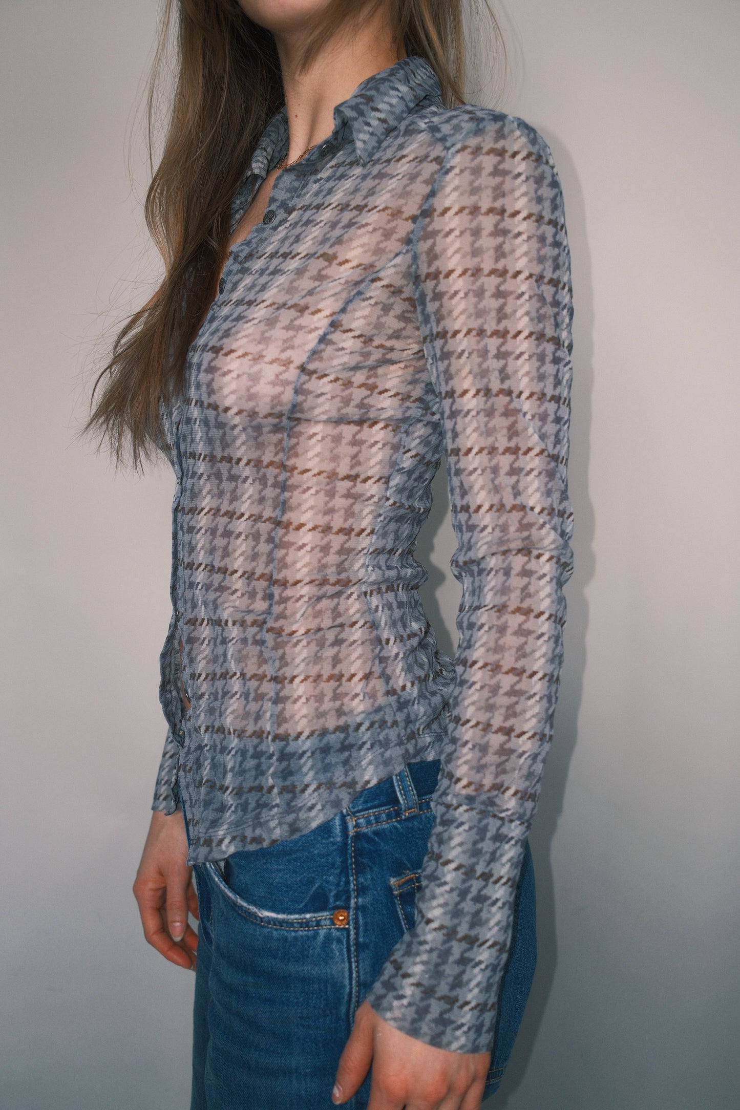 Sheer long sleeve top