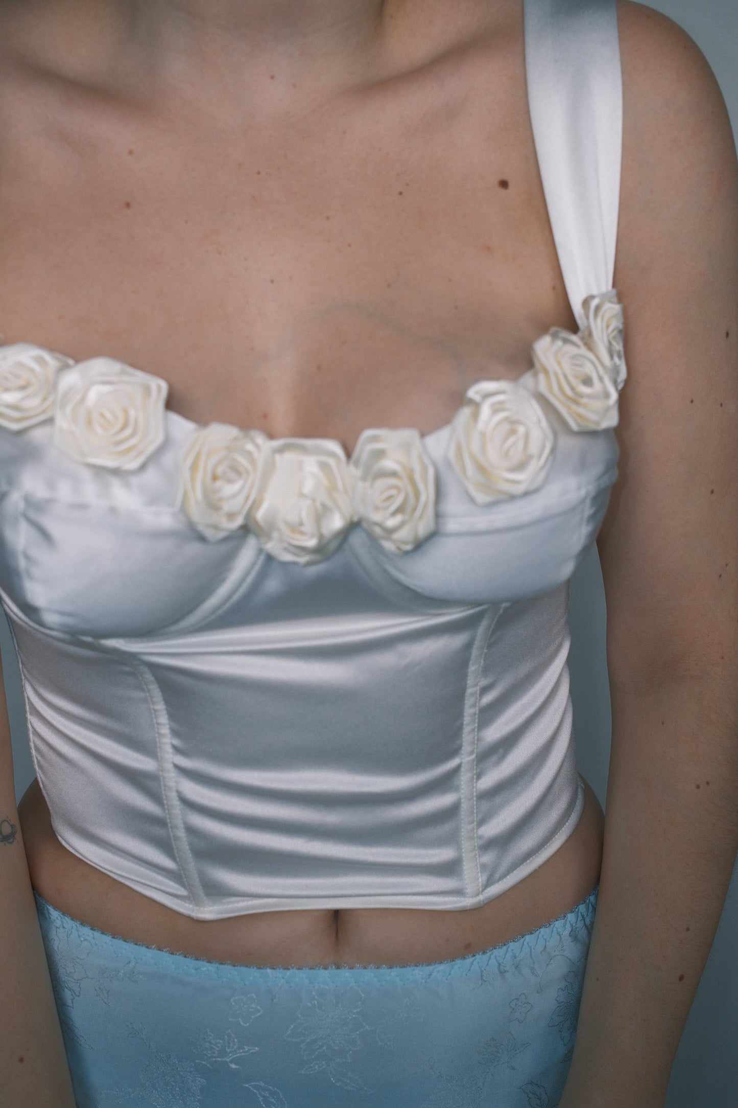 White bustier