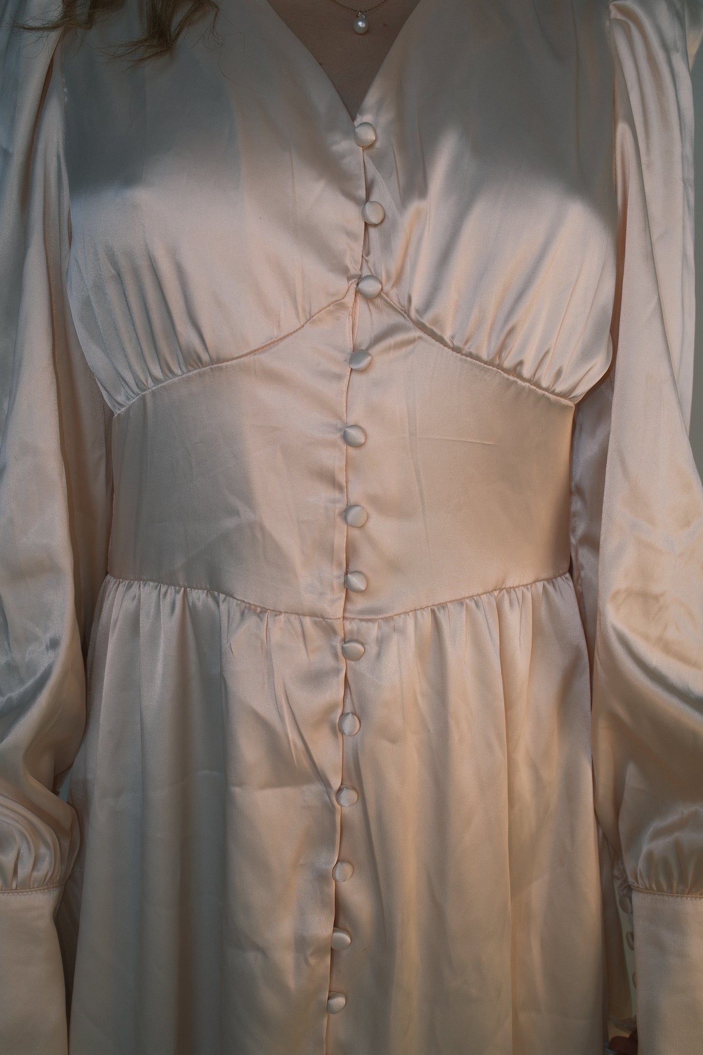 Satin Button Dress