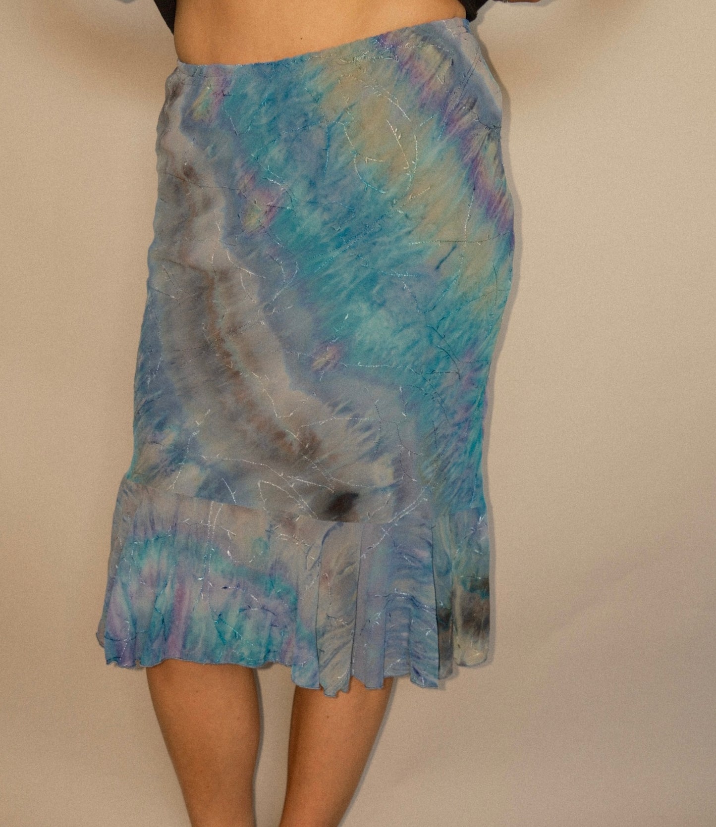 Galaxy midi skirt