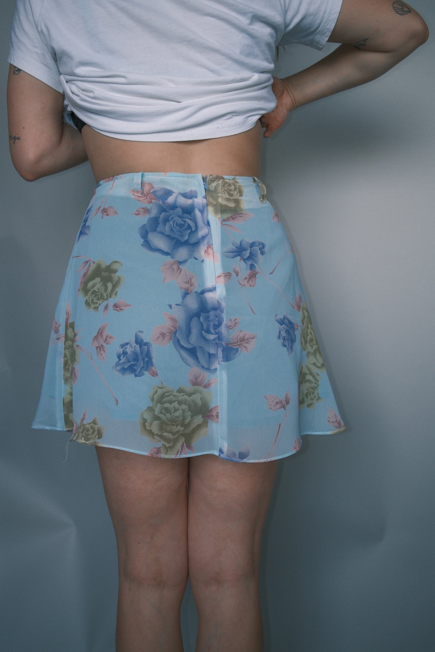 Blue floral skirt