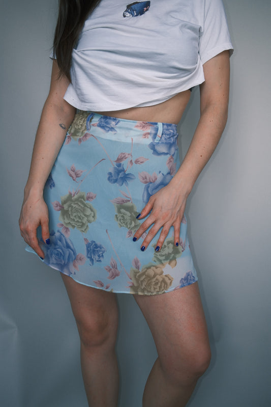 Blue floral skirt