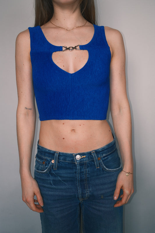 Blue crop top