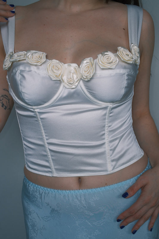 White bustier