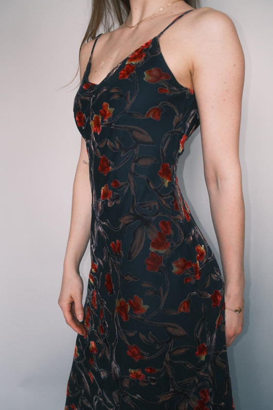 Black floral maxi dress