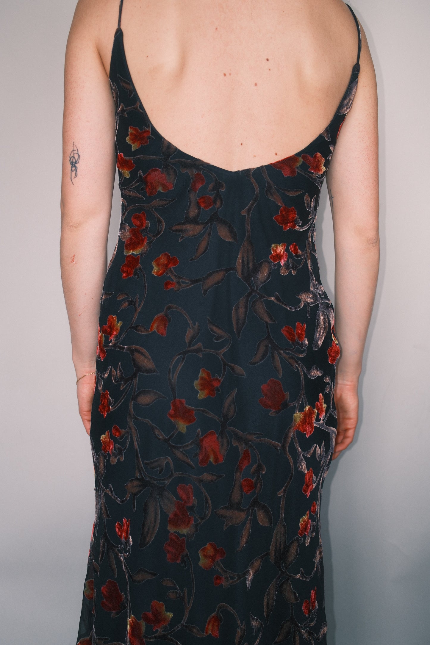 Black floral maxi dress