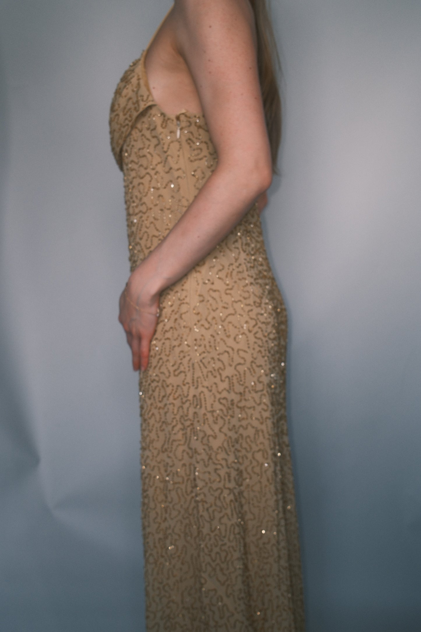 Gold beaded dress