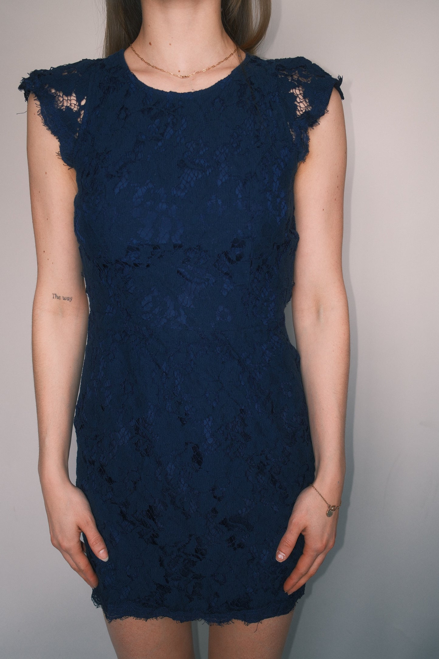 Lace Open Back mini dress