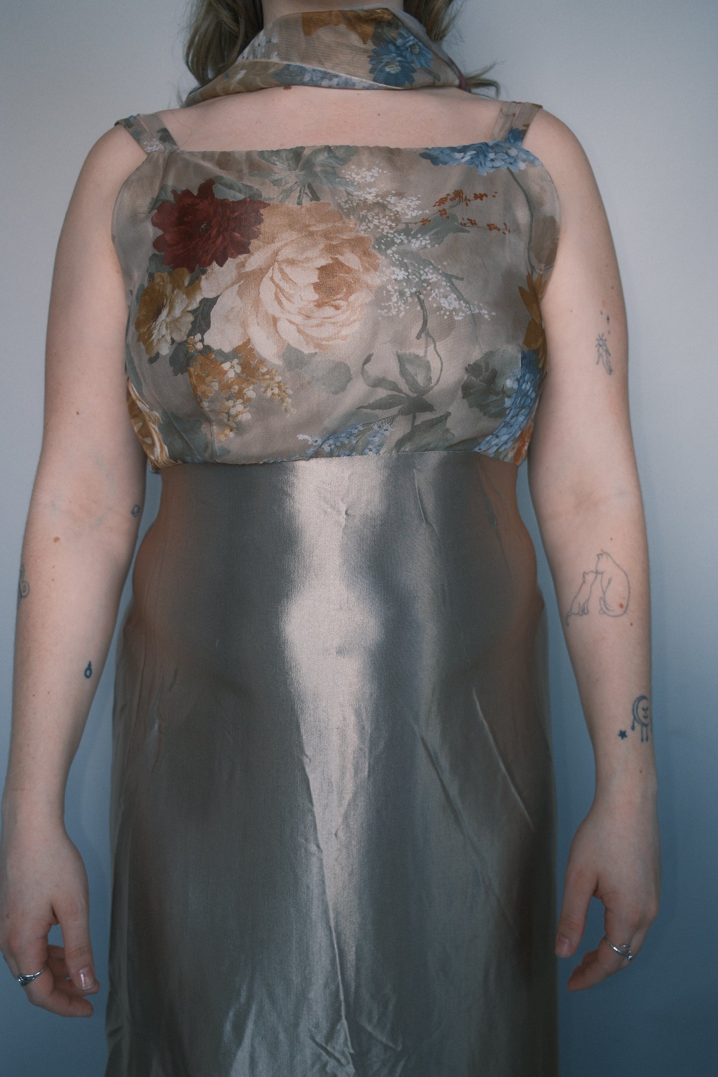 Metallic floral maxi dress