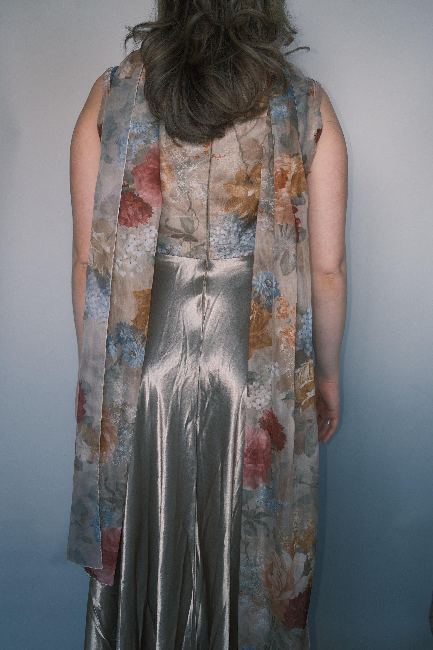 Metallic floral maxi dress