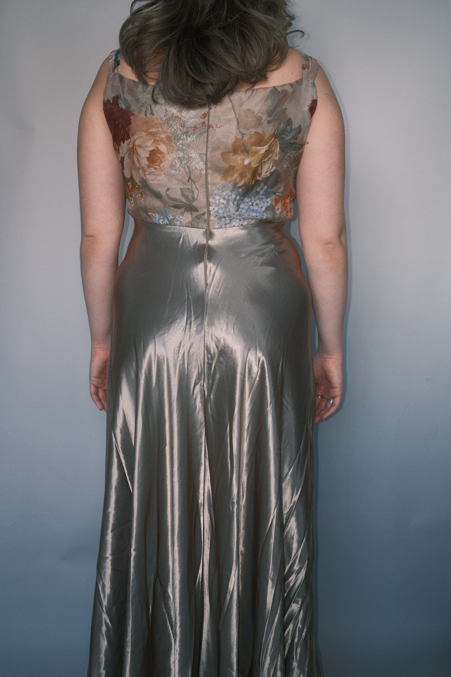 Metallic floral maxi dress