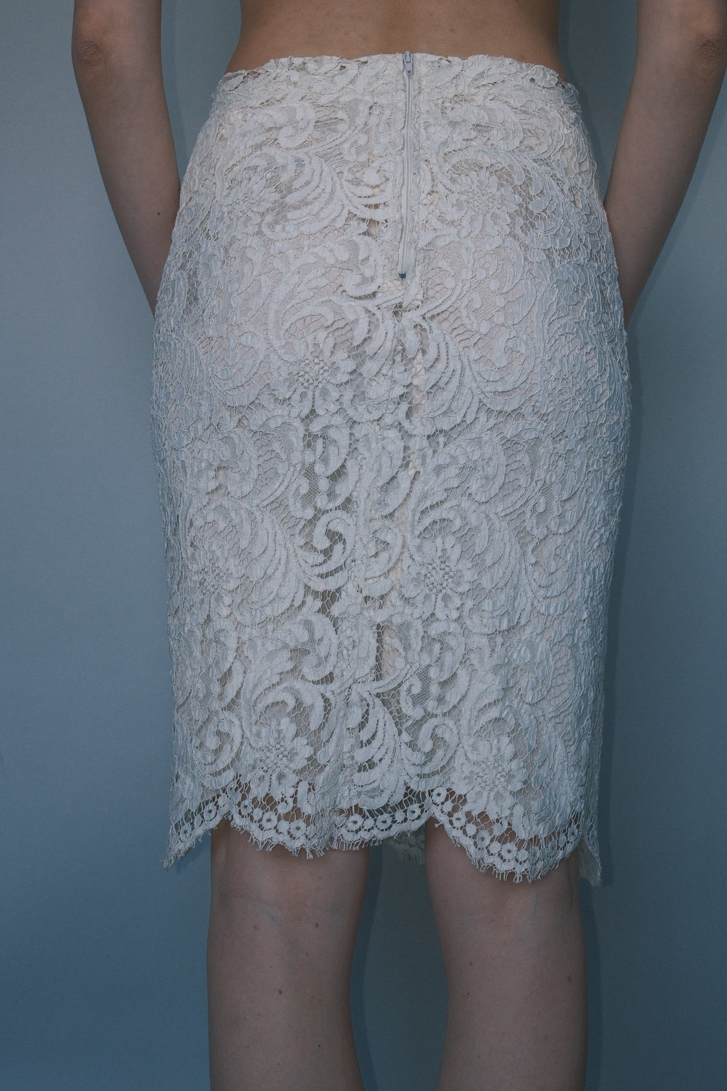 White lace skirt