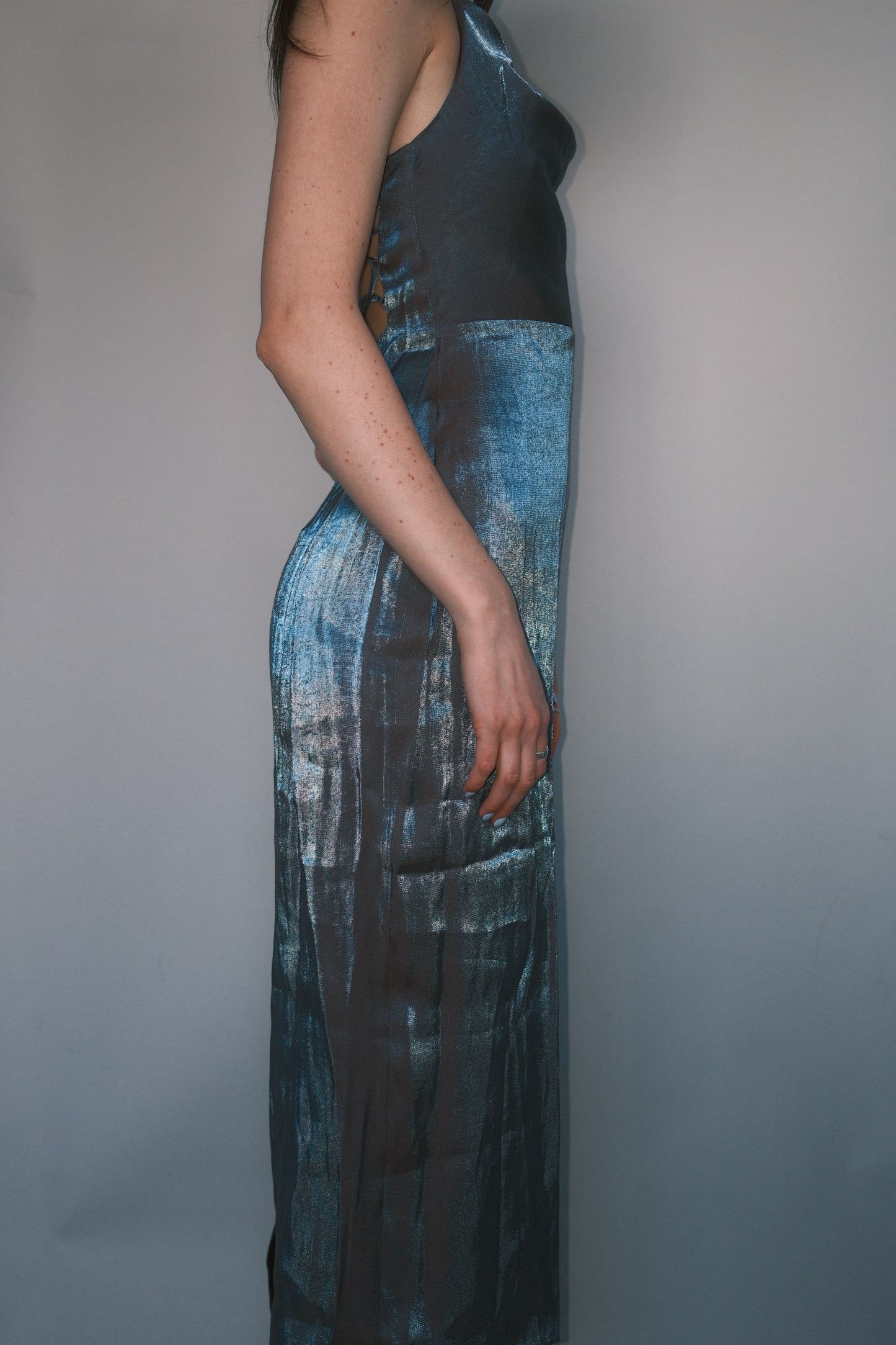 Metallic midi dress