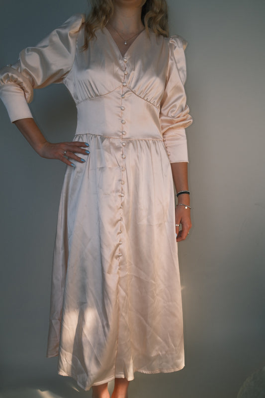 Satin Button Dress