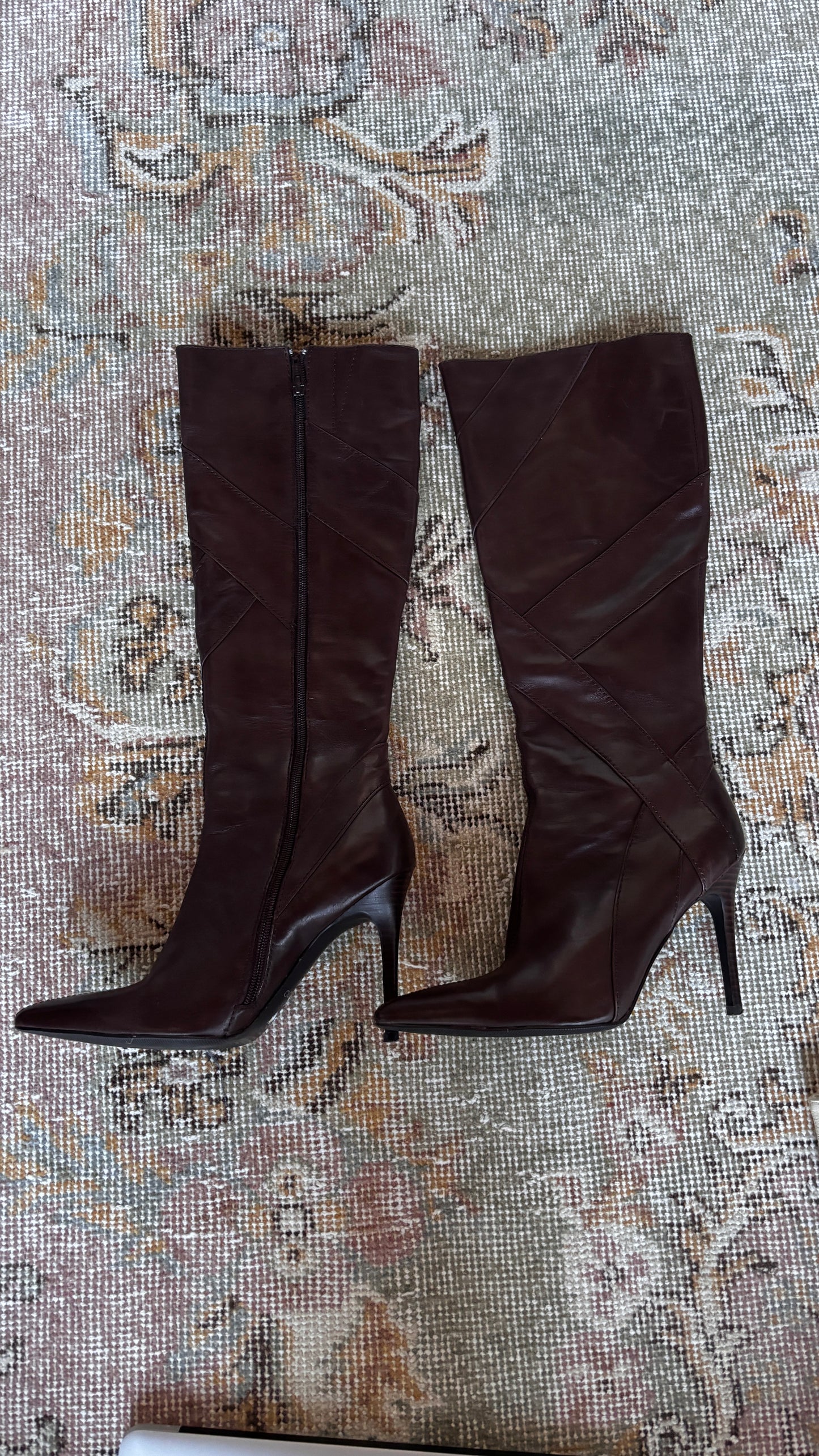 Brown thigh high boots